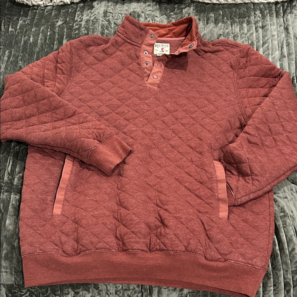 RedHead Men's Quilted Crewneck Sweater - Brick Red